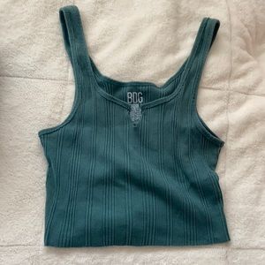 Urban Outfitters teal slit tank top cropped